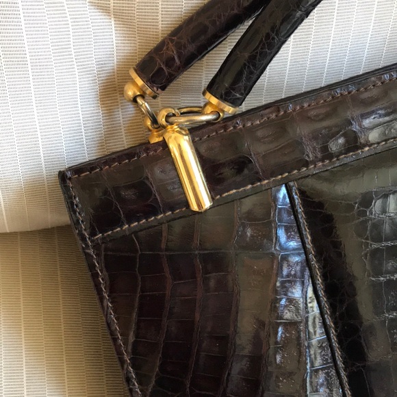 Vtg Genuine Alligator magnificent clutch purse bag - Picture 6 of 8